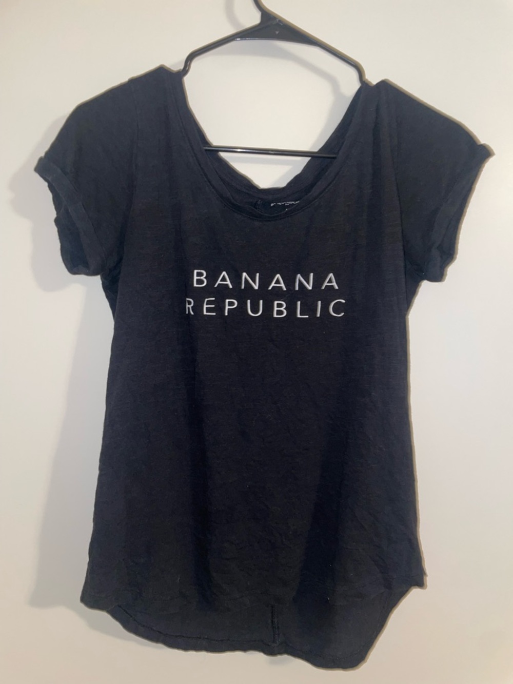 Banana Republic Black Short-Sleeve Logo Tee